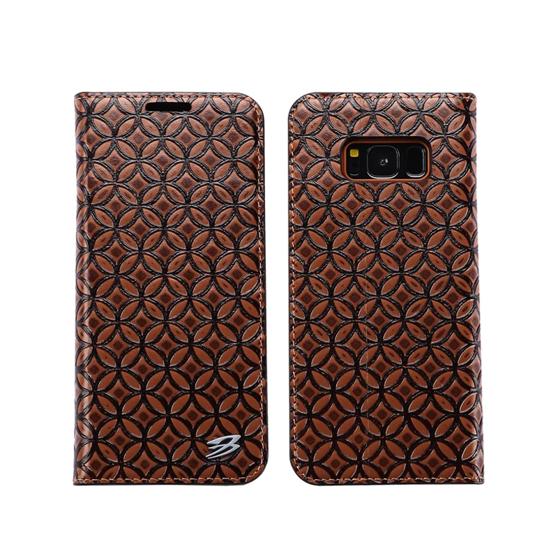 (Коричневый) Fierre Shann для Samsung S8 Plus чехол Натуральная кожа флип кейсы плюс китайская