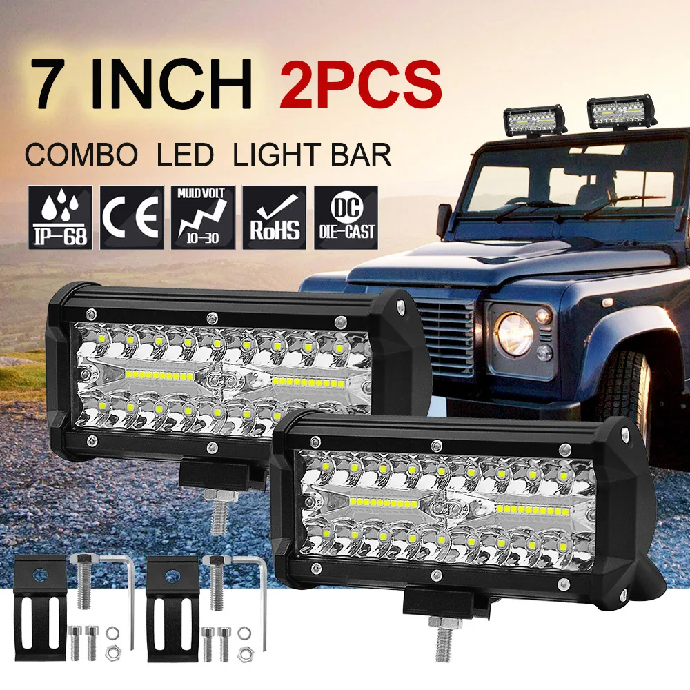 Рабочий день светильник тумана Road ing 7 дюймов 120W Светодиодный бар точечное