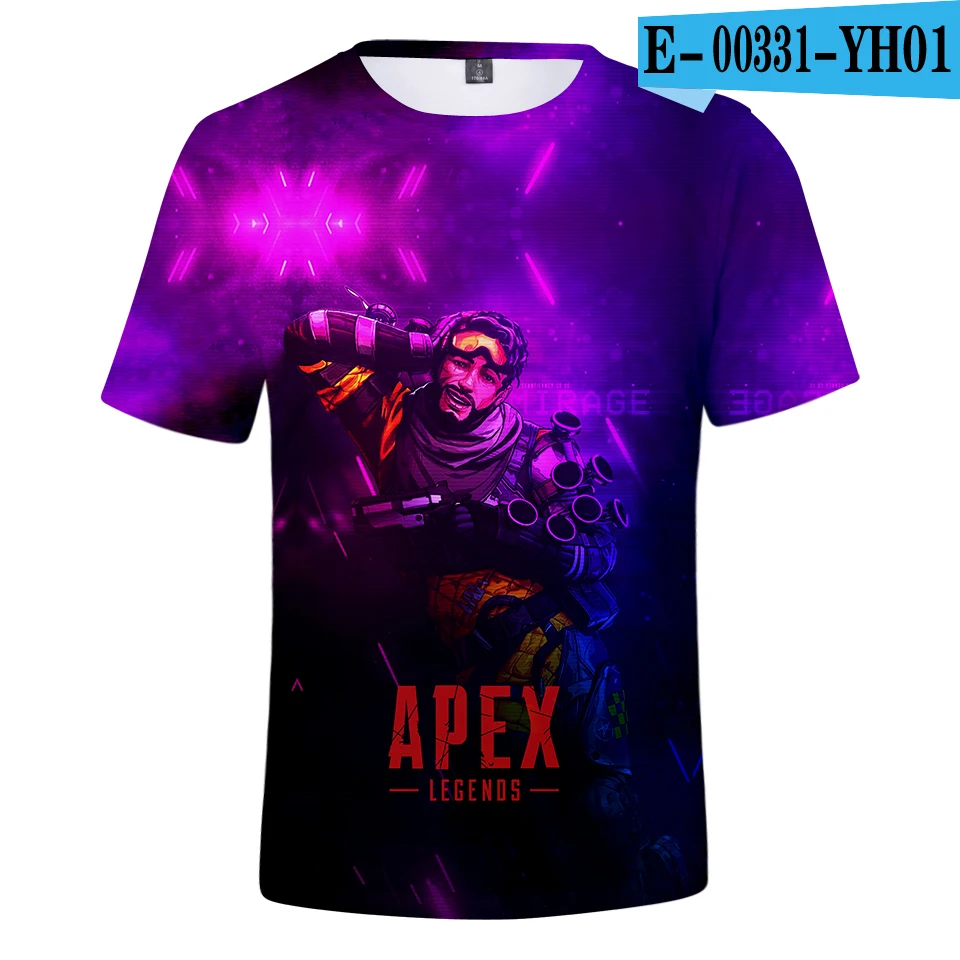 Aikooki 3D Apex Legends футболки для мужчин/женщин Летняя футболка с короткими рукавами футболка для мальчиков/девочек Apex Legends дышащая крутая дизайнерская футболка - Цвет: Многоцветный