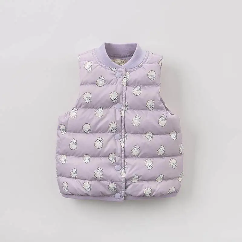 Детское пуховое пальто на 90% утином пуху без рукавов с милым белым утиным пухом