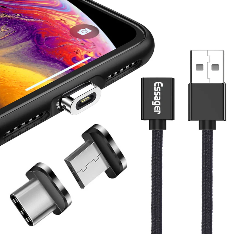 Магнитный кабель Micro USB для быстрой зарядки Type C зарядный передачи данных usb шнур