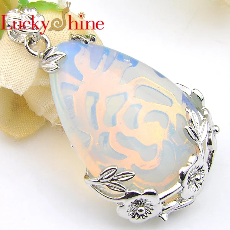 Luckyshine 2 шт./лот винтажные Подвески ангельские слезы с лунным камнем натуральным