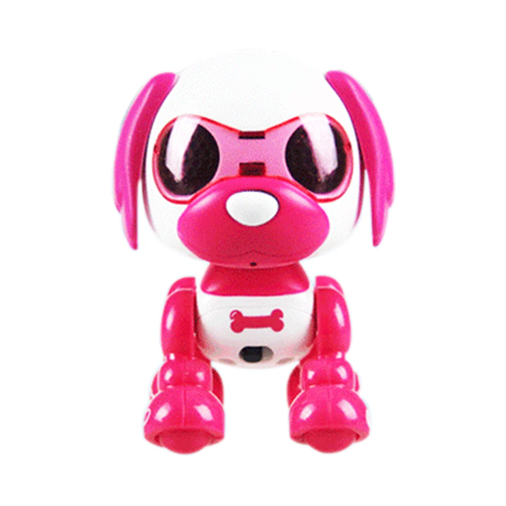 Rose Red Игрушка собака светодиодный глаза дети звук изменение сна умный интерактивный Робот щенок милый запись - Цвет: Rose Red