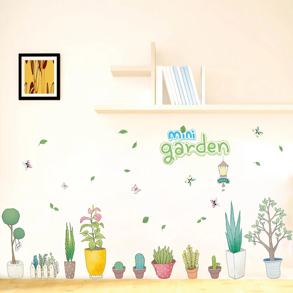 Мультяшный бонсай водонепроницаемый художественный самоклеящийся DIY