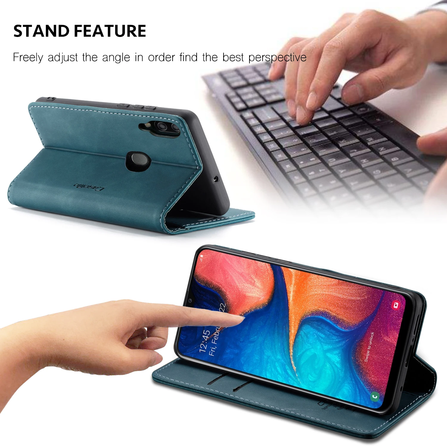 Кожаный чехол CaseMe для Samsung Galaxy A70 A50 A40 A30 A20 M10 M20 Магнитный Флип кошелек с держателем