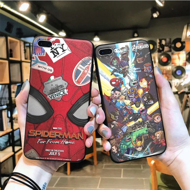 Marvel Coque черный чехол для iPhone XR XSmax XS X 5 6 7 8 6S plus 7plus 8plus телефона|Чехлы-накладки| |
