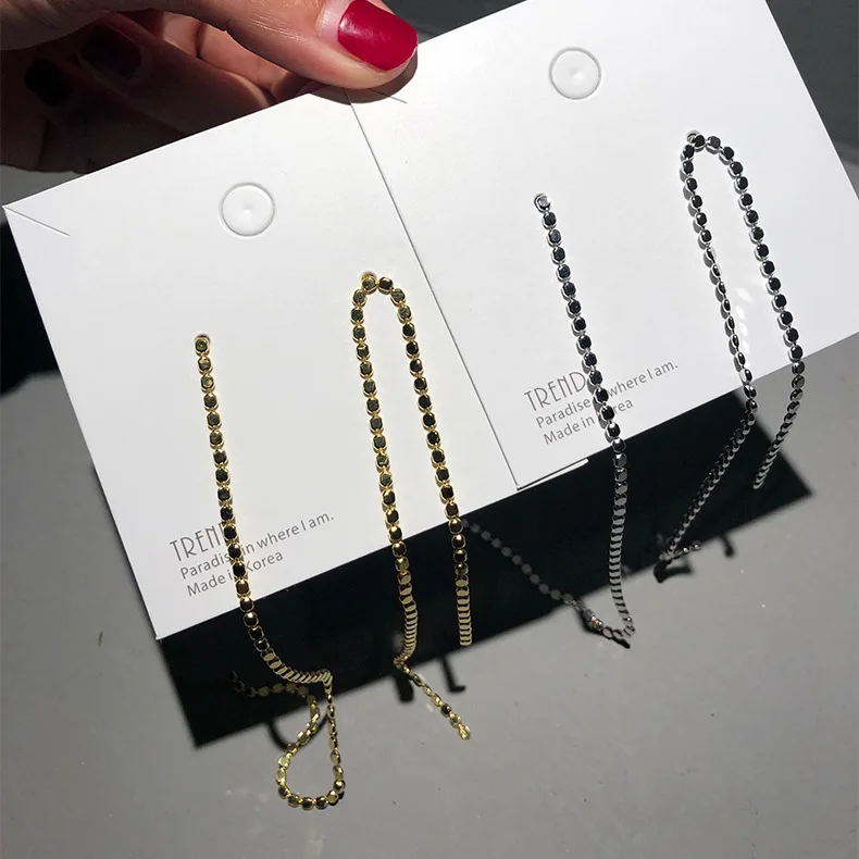 Женские Асимметричные Длинные серьги золотистого цвета женские подвески bijoux