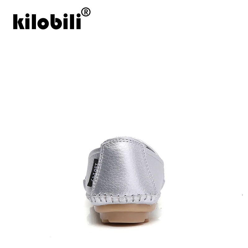 Kilobili/2019 г. весенние женские лоферы из натуральной кожи с вырезами балетки на
