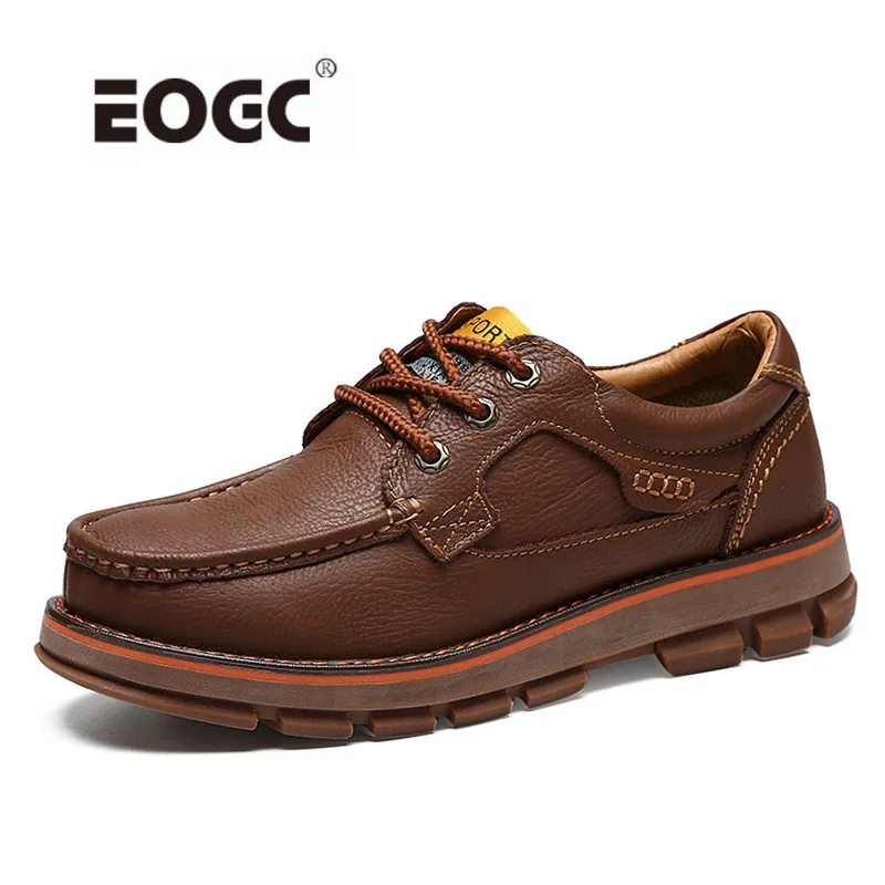 Handmade Genuine Leather Shoes Autumn Men Boots Vintage Style Casual Men Shoes High Quality Lace-Up Ankle Boots Shoes