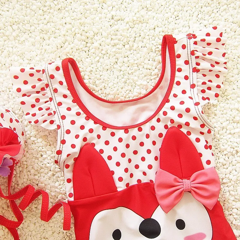 Детский пляжный купальный костюм для маленьких девочек с рисунком кролика и лисы