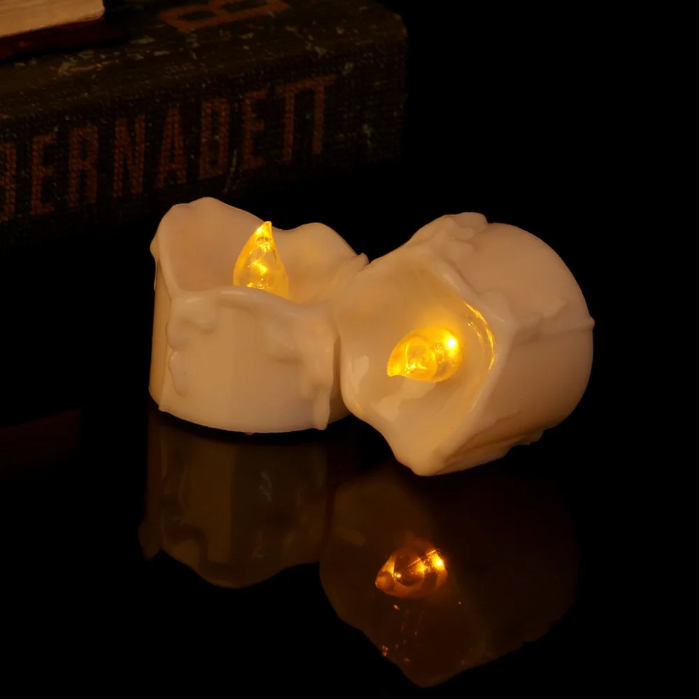 Беспламенный светодиодный Электрический светильник в виде свечи мерцающий чай