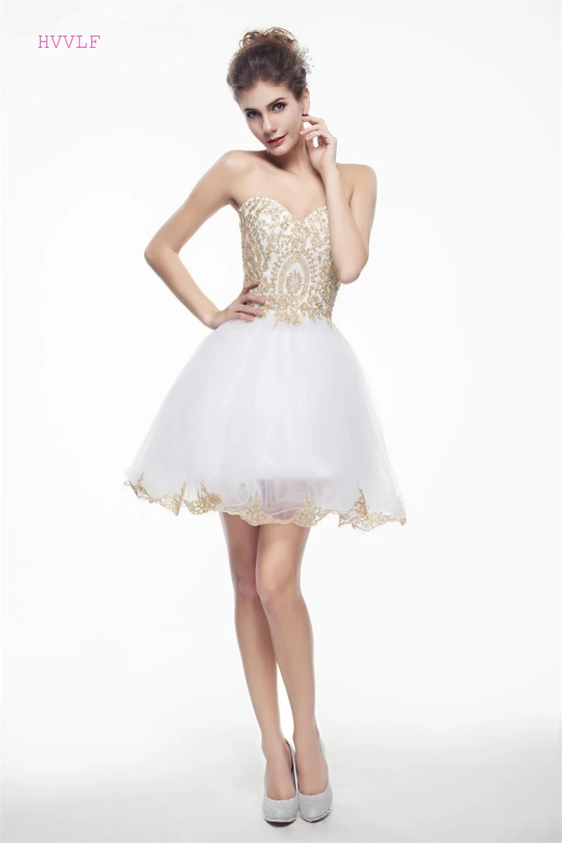 

White Homecoming Dresses A-line Sweetheart Short Mini Tulle Lace Beaded Backless Elegant Cocktail Dresses