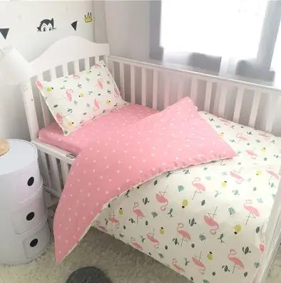 3pcs Детский комплект постельного белья из хлопка с мультяшным рисунком, детское постельное белье, пододеяльник, детская кровать, плоский лист, наволочка для новорожденного, декор детской комнаты, комплект детской кровати - Цвет: 3pcs