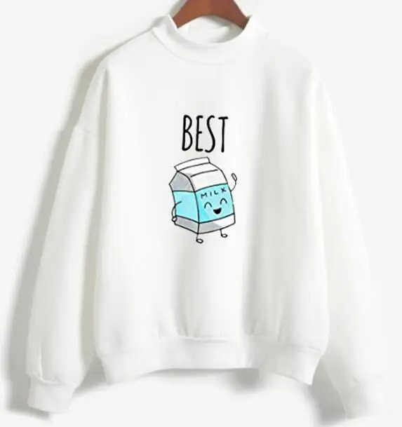 7 Ladies Fleece Pullover Sister Hoddy Hoodies Best Friend Tops Long Sleeve Sweatshirt for Women - Цвет: 7