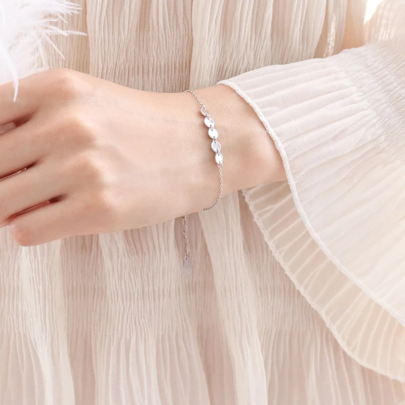 Серебряный геометрический вафельный браслет для женщин из нержавеющей стали