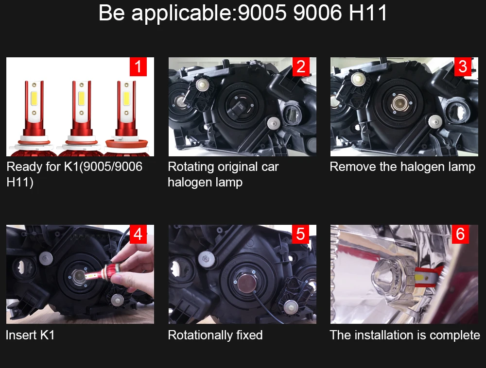 CROSSFOX автомобиля свет светодиодный H4 H1 H8 H9 H11 авто лампы 9005 HB3 9006 HB4 H7 светодиодный 12 V 6000 K белый 8000LM лампы для передних фар лампы