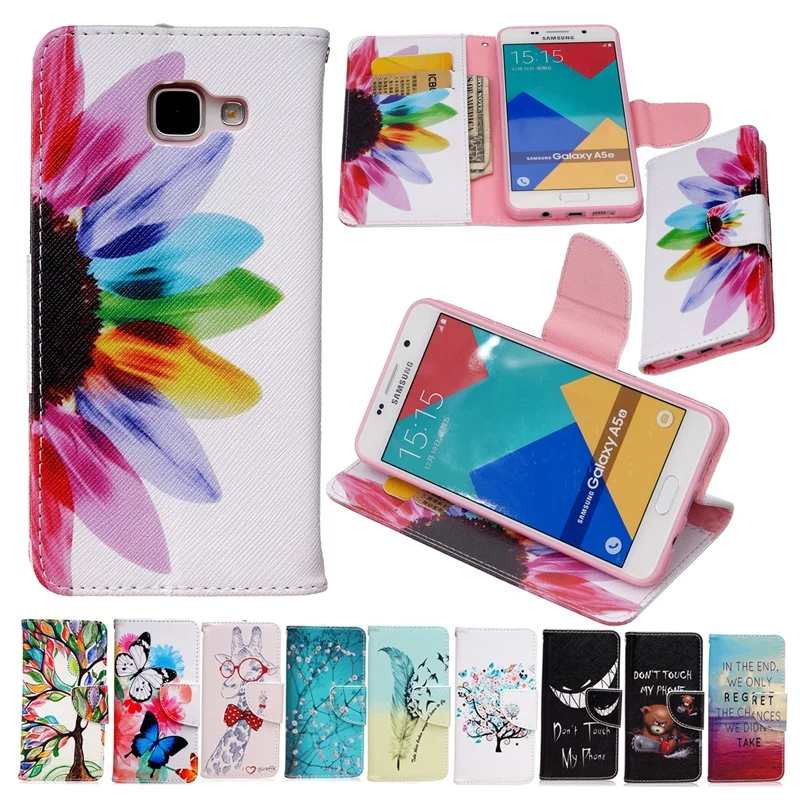 Флип PU Кожа Мобильного Телефона Case Мультфильм Цветочные Магнит Бумажник Мешок