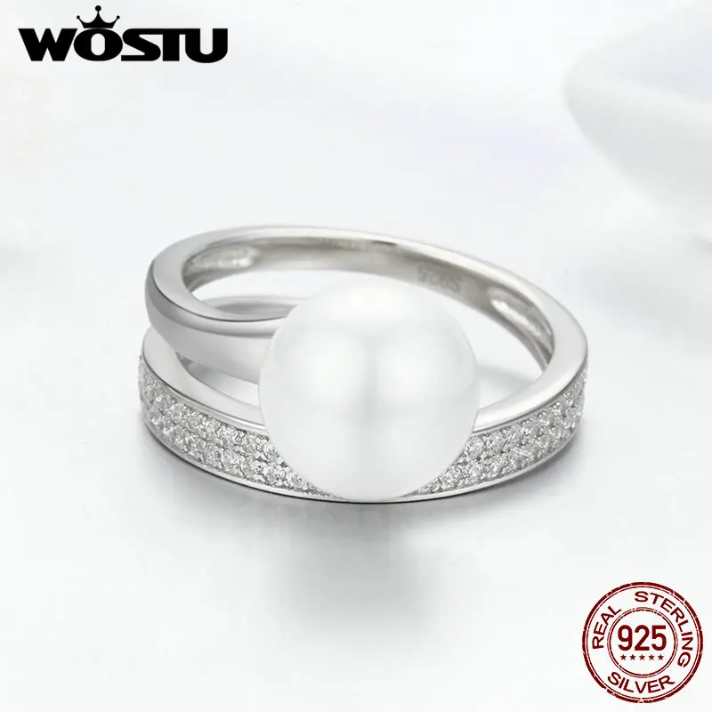 Кольцо женское из серебра 100% пробы с искусственным жемчугом|rings for women|ring for925 sterling