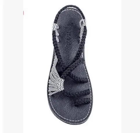 Quality goods Популярные женские сандалии, большие размеры, женские сандалии, летние пляжные сандалии на плоской подошве с завязками в европейском и американском стиле, женская обувь - Цвет: Quality goods