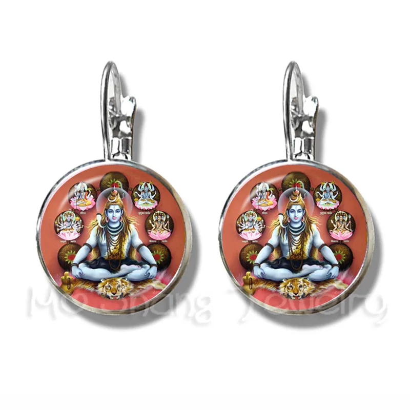 Классические индийские серьги God Brahma Vishnu ювелирные изделия Lord Shiva 16 мм стекло