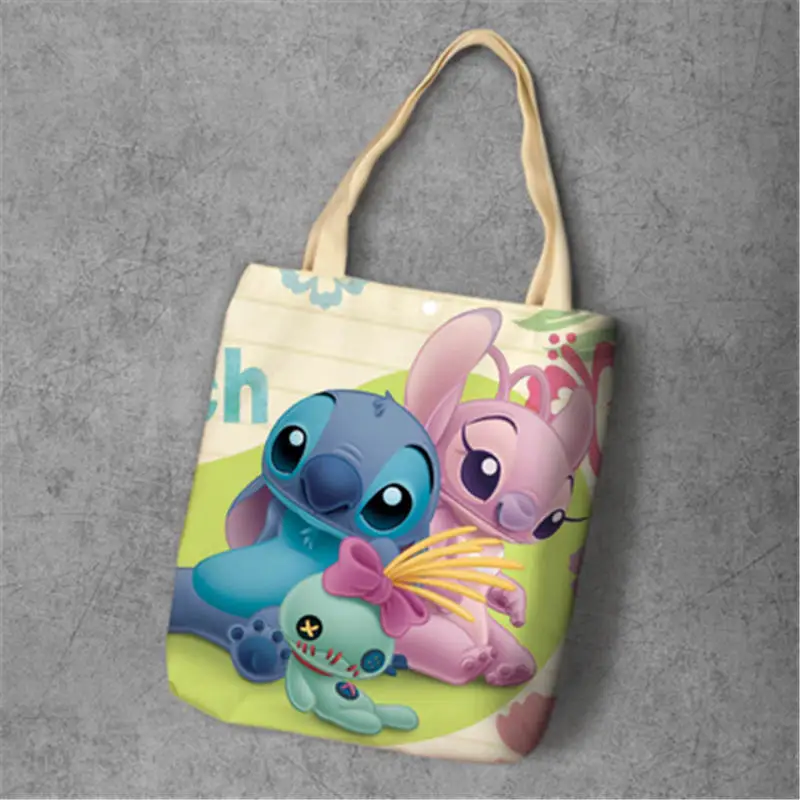 Вместительные холщовые сумки шопперы Disney Stitch с мультяшным рисунком сумка для