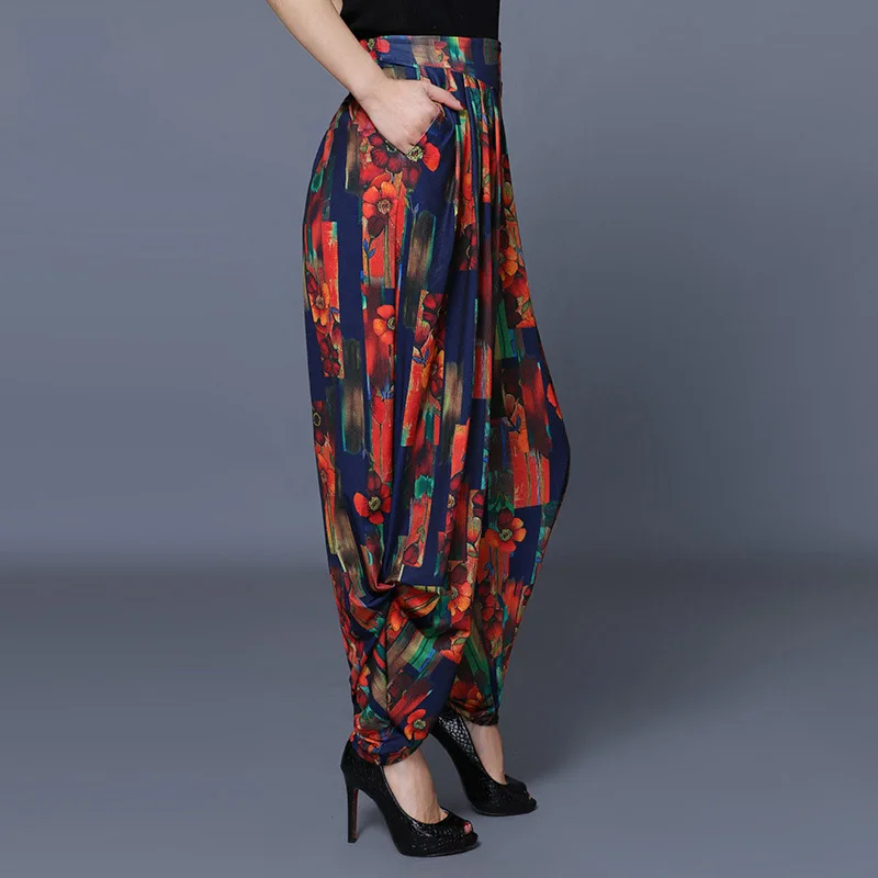woman summer autumn printing Harem pants loose thin wide leg harem elastic waist long trousers female | Женская одежда