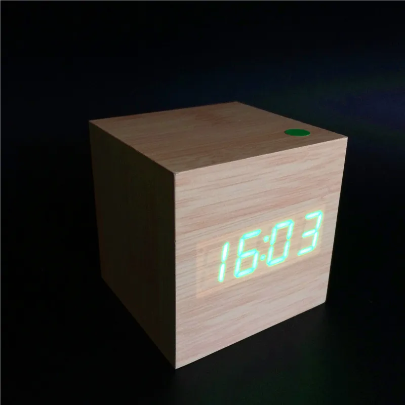 Хит 2019! Мини звук управления Деревянный Будильник часы светодиодный дисплей с