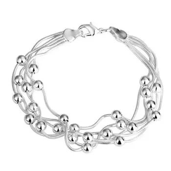 Бесплатная доставка 925 серебряные ювелирные изделия браслет пять-wire свет