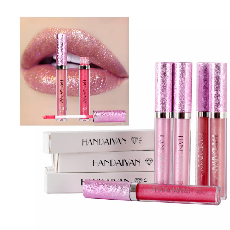 Waterproof Makeup Liquid Lipstick Cosmetic Matte Lip Stick Metallic Gloss Long Lasting Shining Tint Sexy Diamond Pigment |
