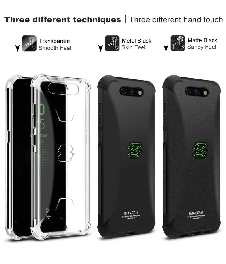 IMAK Для Xiaomi черный чехол с акулой чехол силиконовый мягкий чехол для телефона из ТПУ 5,9" для черной акулы защитный экран+ защита экрана