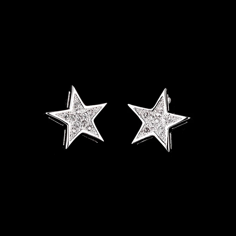 TAOLAN новая миниатюрная звезда серьги для Для женщин белый/золотой кубического