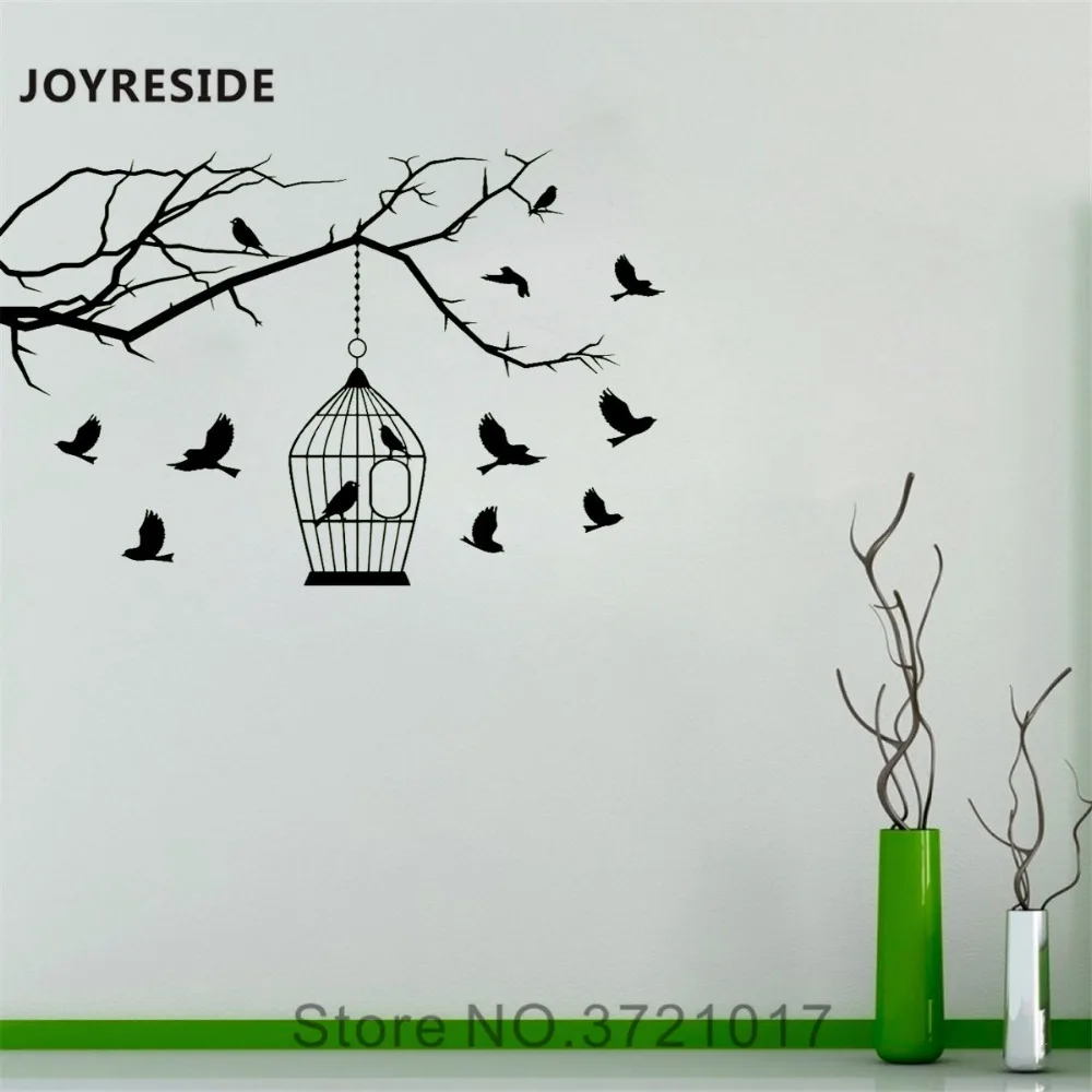 Виниловая наклейка на стену joysebe Bird on Branch Tree декор для спальни гостиной интерьера