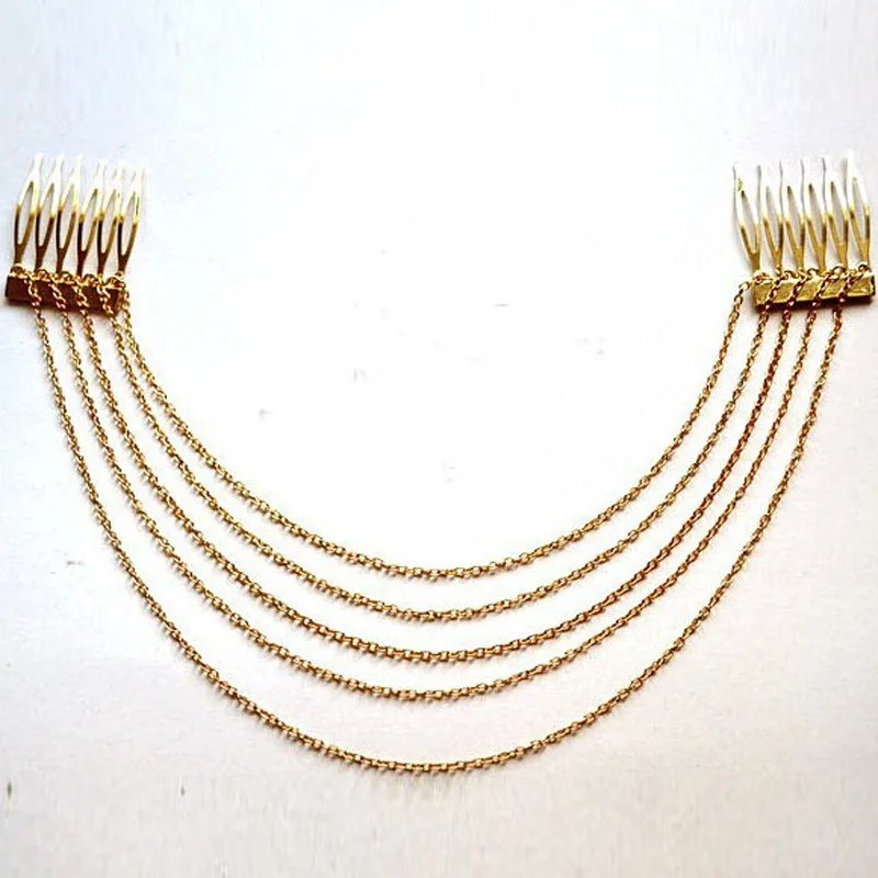 Свадебные украшения для волос TS637 цепочки аксессуары с бахромой головной убор