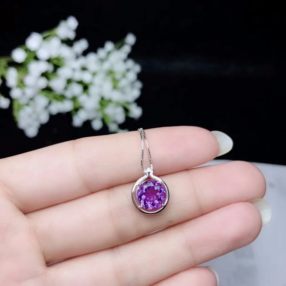 KJJEAXCMY boutique jewels 925 инкрустация из чистого серебра ожерелье натурального аметиста +