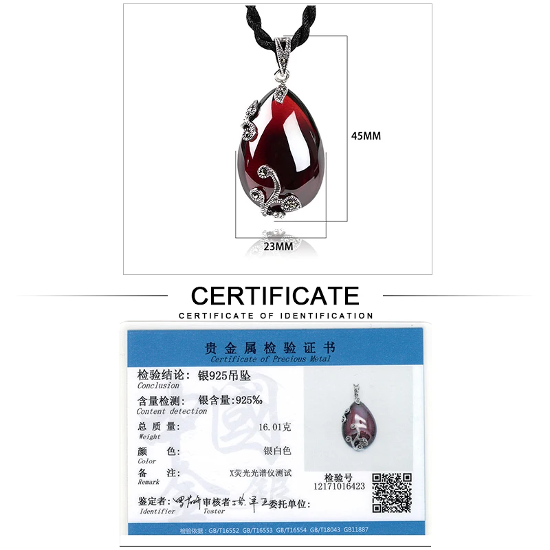 Женское ожерелье из серебра 925 пробы с красным гранатом|jewelry necklace pendants|jewelry