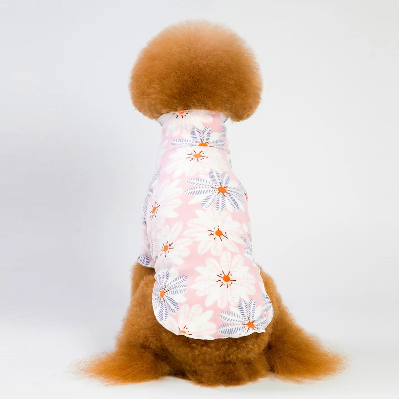 2018 New Autumn Printed Design Pet Dog Shirt Soft Breathable Clothes for Dogs High Collar Warm Bottoming Chihuahua Vests | Дом и сад