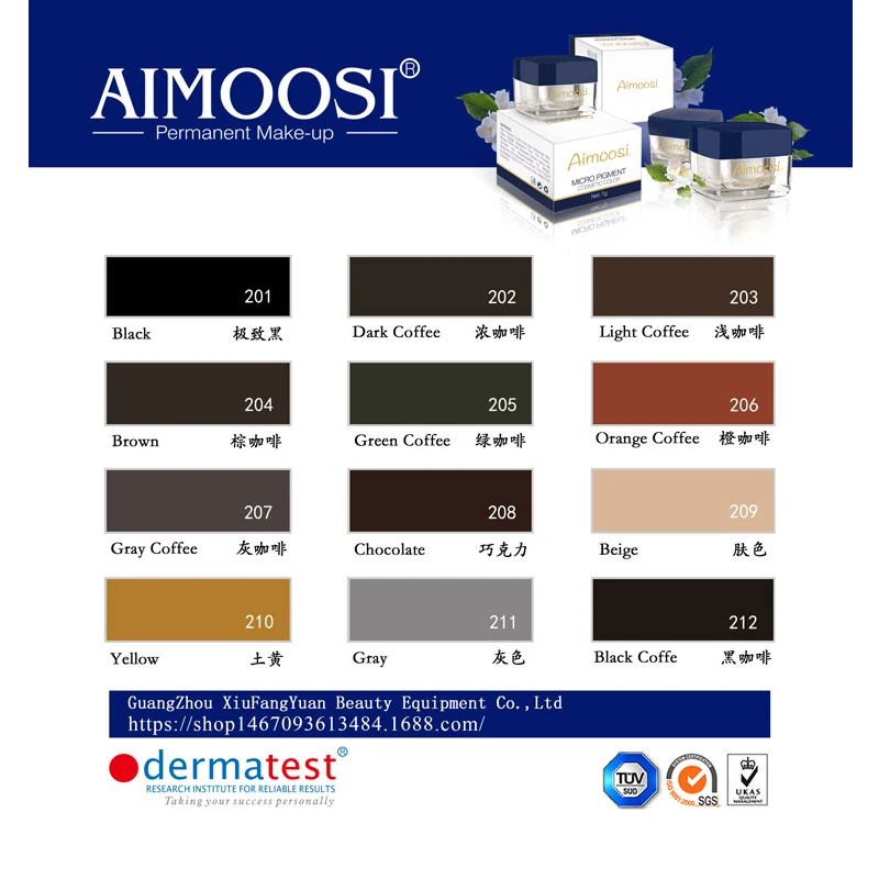 6 шт. нано микроблейдинг полупигментная паста для бровей полуперманентный макияж