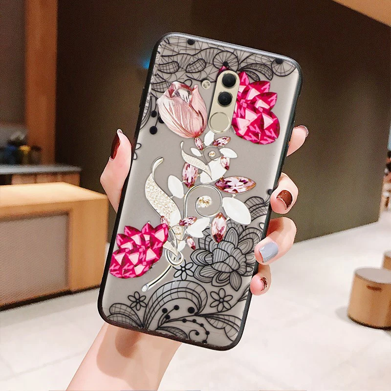 YueTuo, чехол, чехол, для huawei mate 20 Lite mate 20 20 lite, роскошный красивый 3d на жестком ПК, чехол для мобильного телефона с цветами, чехол s - Цвет: yujingxiang
