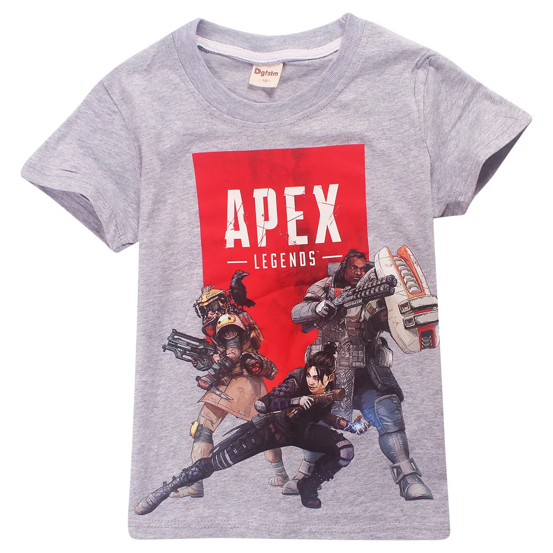 Коллекция года, красный топ, короткая футболка с героями игры Apex Legends детская повседневная одежда футболка из хлопка для мальчиков и подростков одежда для маленьких девочек+ Кепка - Цвет: t8435gray