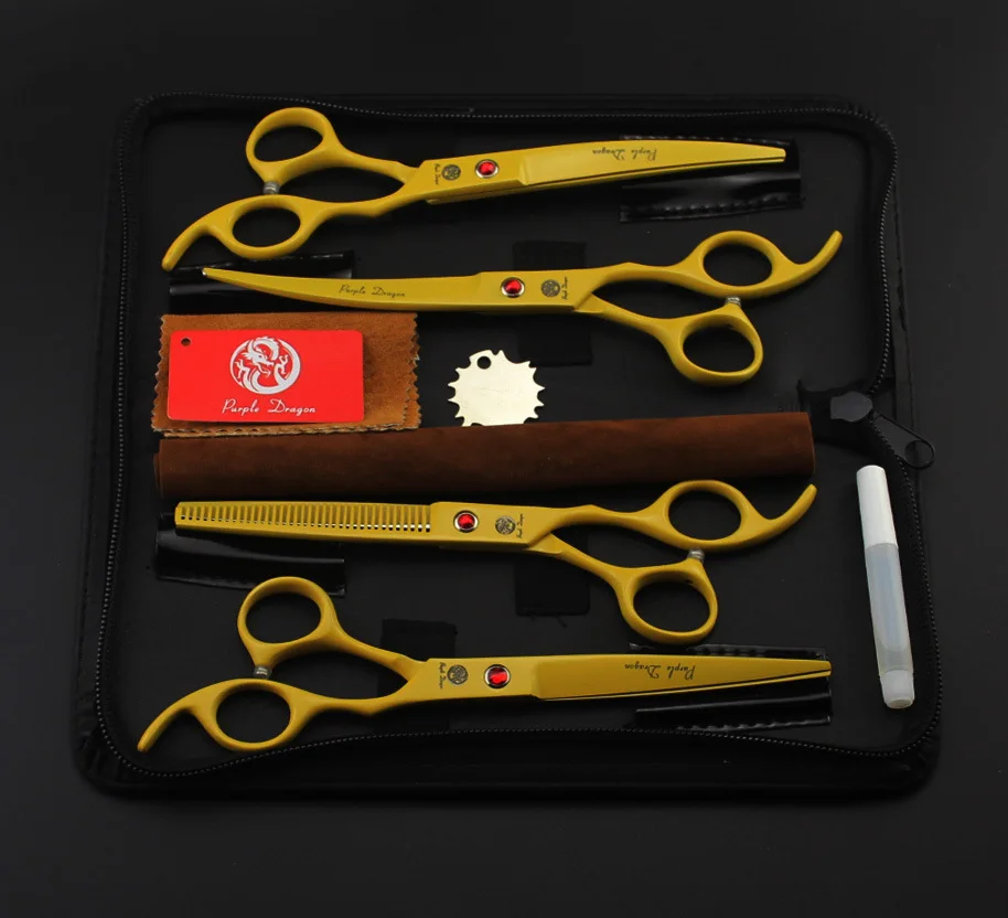 Ножницы для домашних животных 4 шт. костюм 687 #7 0 дюйма парикмахерские ножницы JP 440C