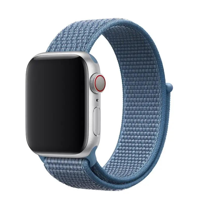 Светильник со светоотражающим браслетом, спортивный ремешок для Apple Watch, 44 мм, 42 мм, 40 мм, 38 мм, нейлоновый ремешок для iwatch, серия 5, 4, 3, 2, 1 - Цвет ремешка: Cape cod blue
