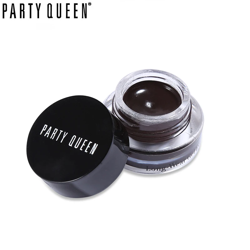 Набор гелевых подводок для глаз Party Queen долговечный с кистью черный и кремовый