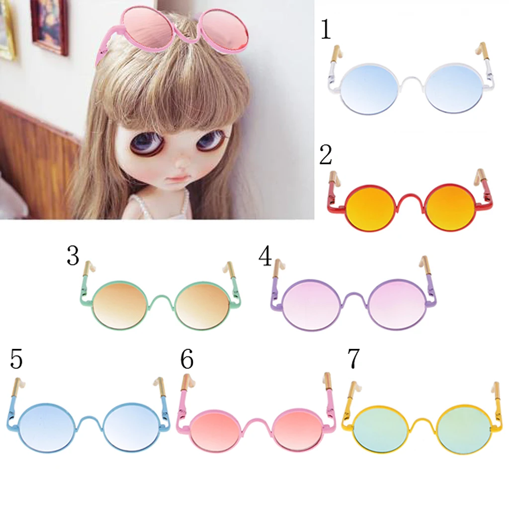 Новые поступления пара ретро хиппи круглая оправа очки для 1/6 Blythe SD BJD Dollfle модные
