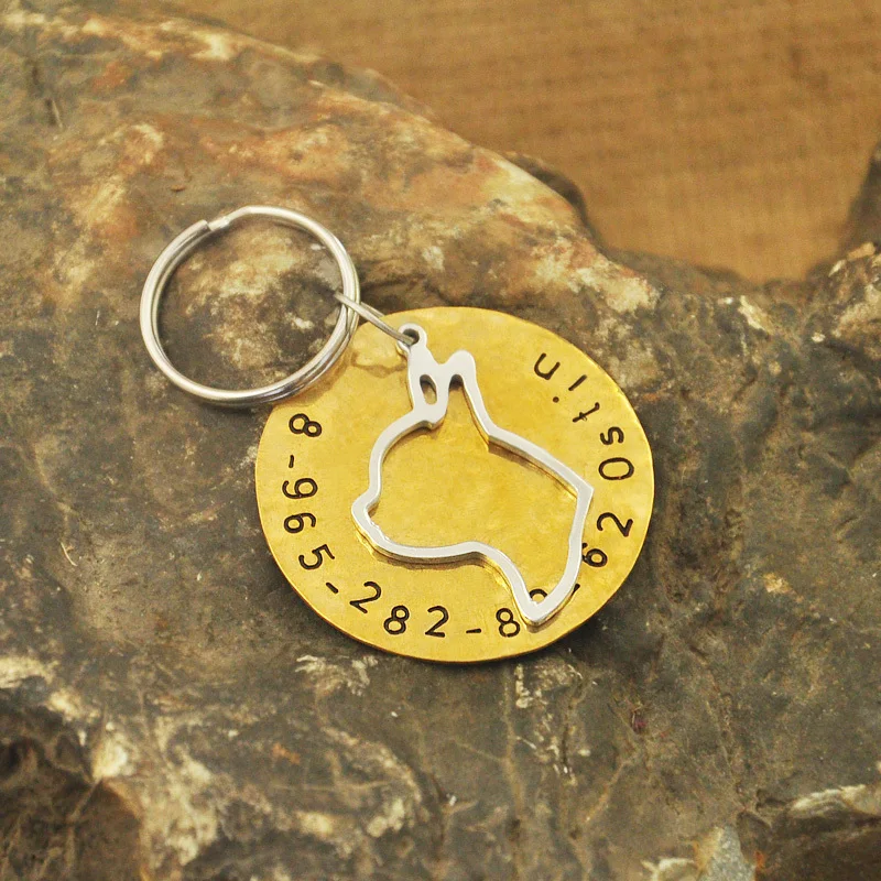 Бирка для собак на заказ бирка домашних животных медная терьера | Дом и сад