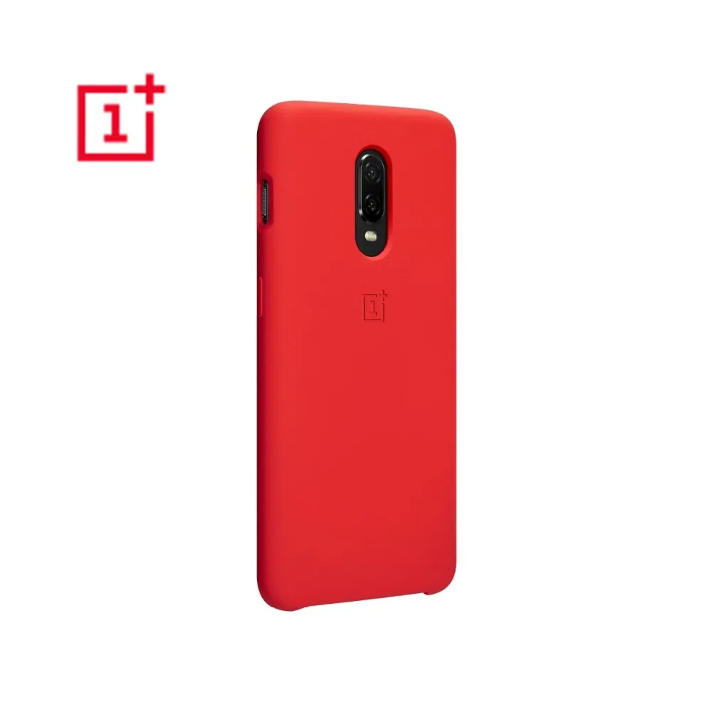 Официальный силиконовый защитный чехол для OnePlus 6 T красный Оригинальный One Plus + PC |