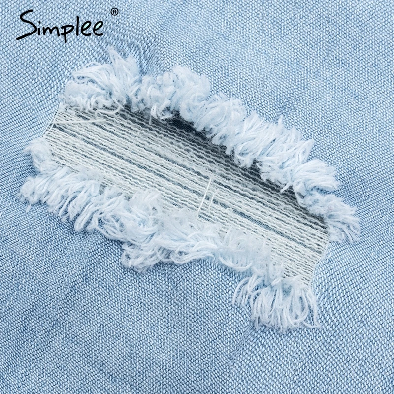 Simplee эластичные узкие рваные джинсы женщин отверстия для pocket femme Уличная молнии