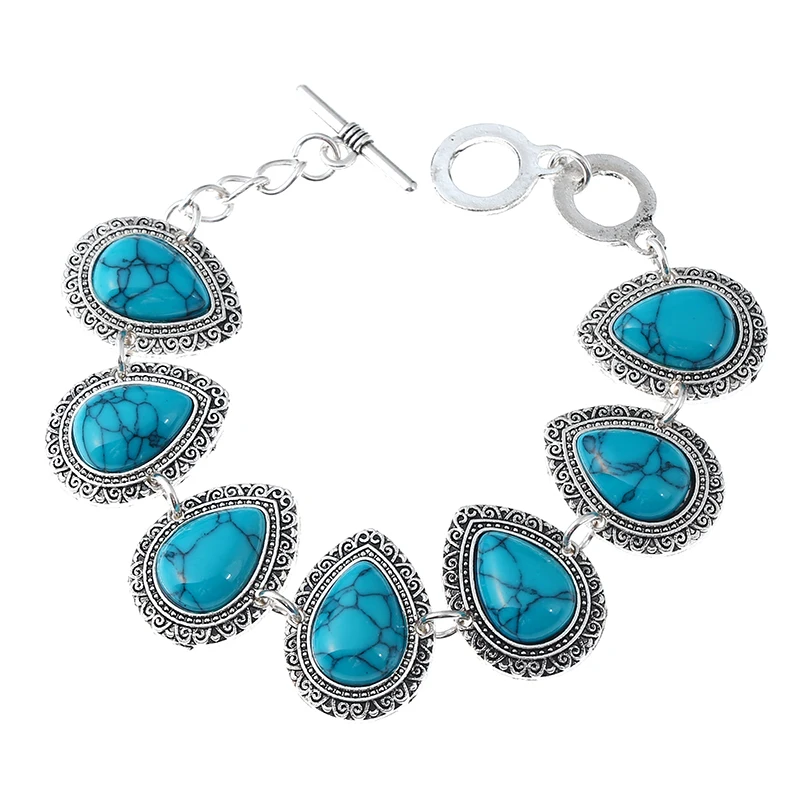 Duohan Изящные Винтаж женские комплект ювелирных изделий капли воды кулон Цепочки и