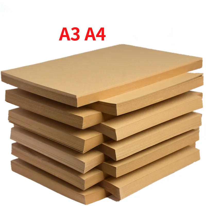 A3 50pcs 50 шт./лот, 160 г, высокое качество, A3/A4, коричневая крафт-бумага, сделай сам, ручная работа, изготовление карт, крафт-бумага, плотная бумага, картон - Цвет: A3 50pcs
