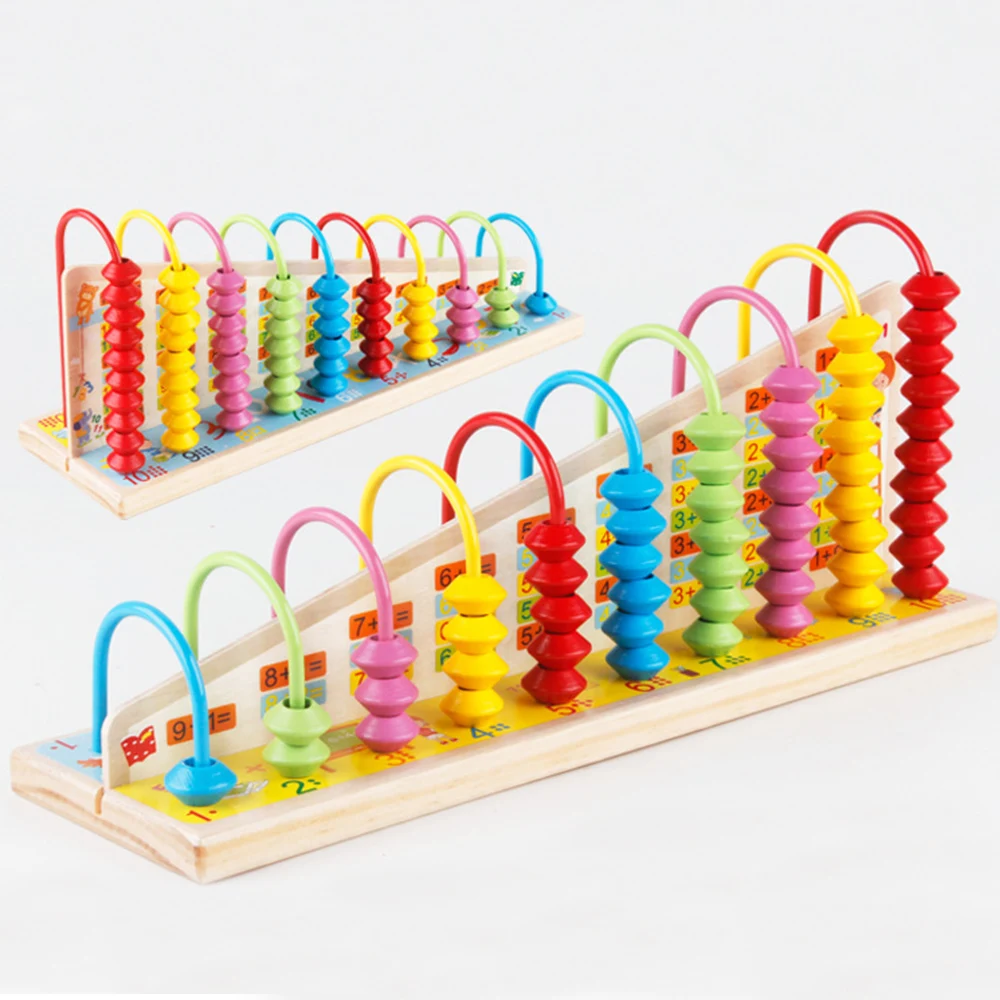 1 шт. деревянные детские математические игрушки Abacus радужные цветные бусины
