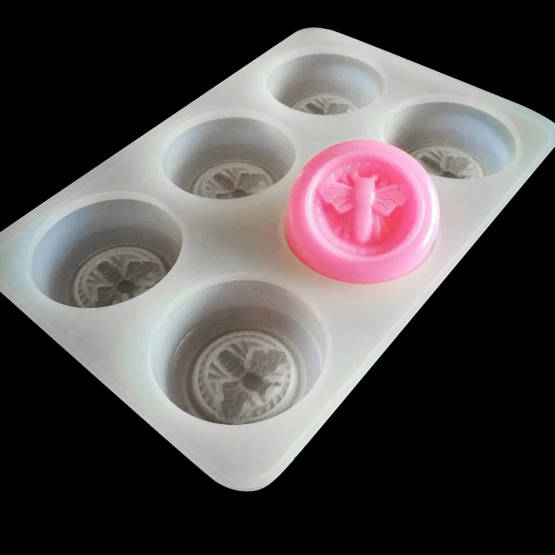 6 cavity пчелы Мёд Форма силиконовые формы для мыла ручной работы художественного